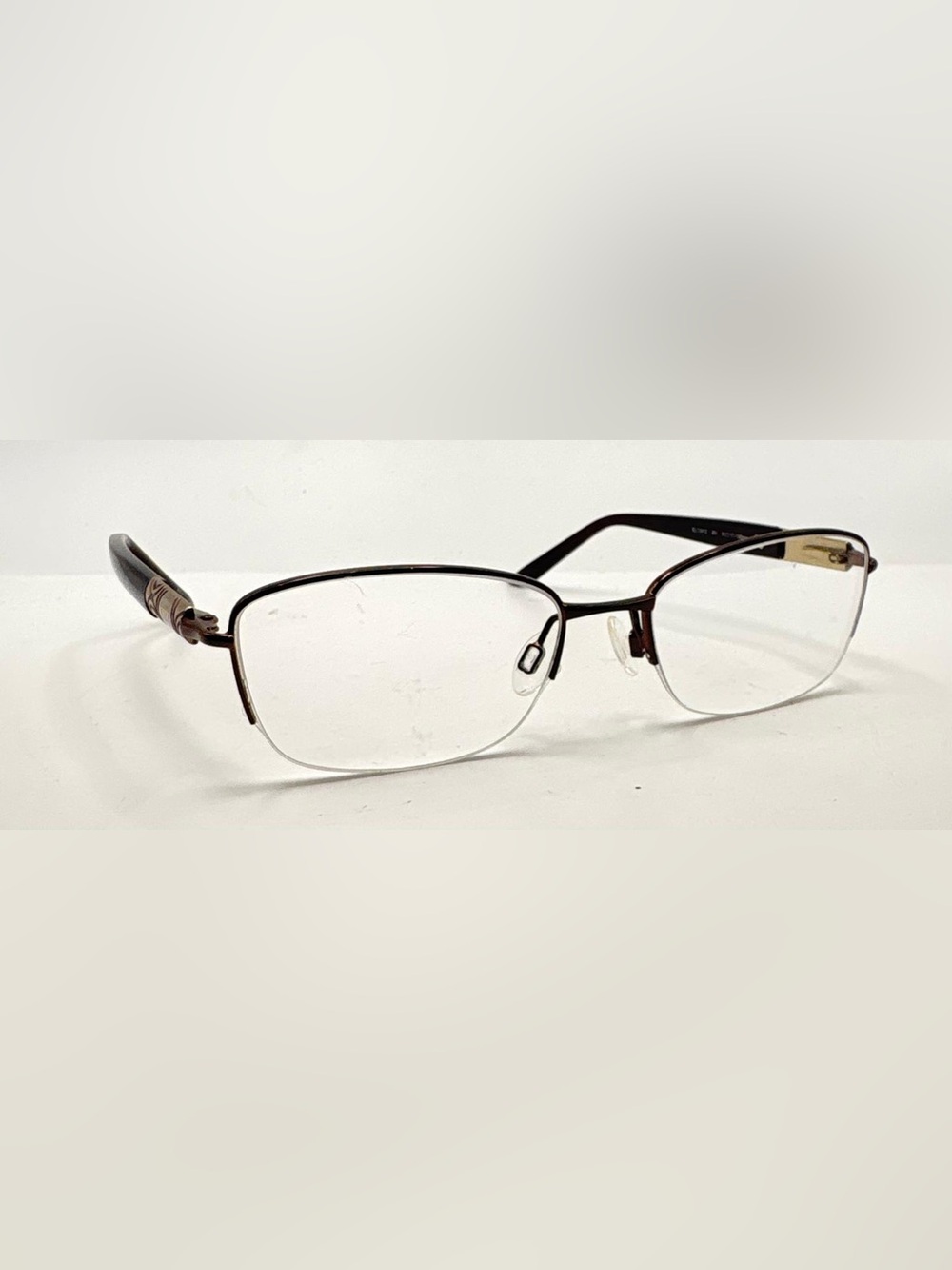 Elle EL13412 Burgundy Oval Half-Rim Metal Sunglasses Frames Only